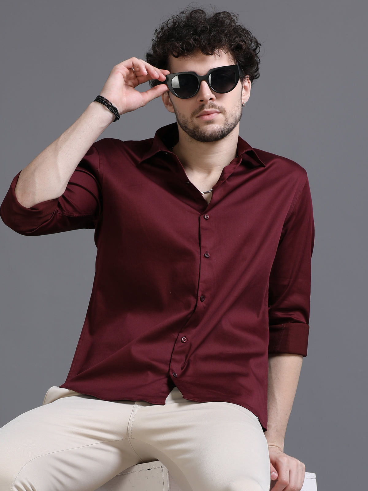 Buy Formal Plain Burgundy Shirt for Men at 999 | Sprng Buy Formal Plain Burgundy Shirt for Men at 999 | Sprng